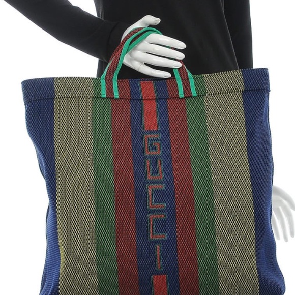 Preloved Gucci woven rubber tote bag excellent condition 16”X17” every day use - Picture 12 of 12